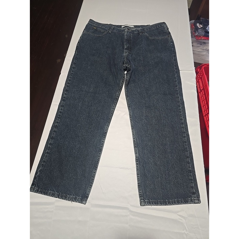Lee Relaxed Fit Straight Medium Wash Denim Mens Dark Blue Jeans 42x30 A3259